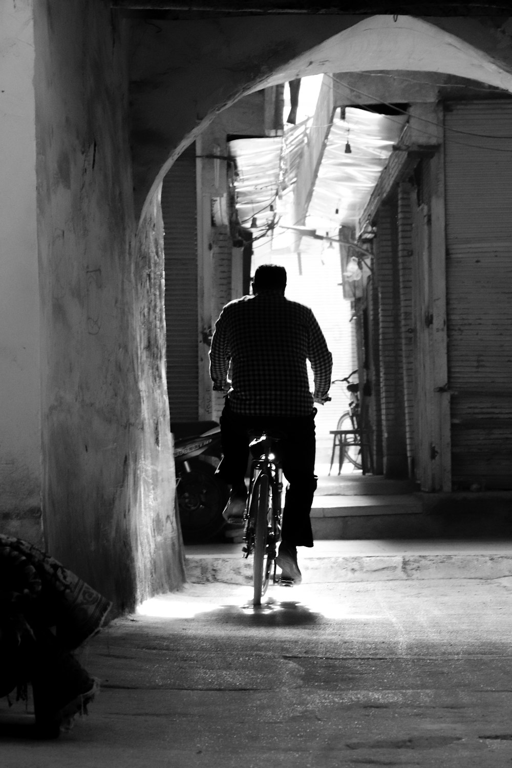 a man riding a bicycle