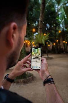 a man holding a cell phone