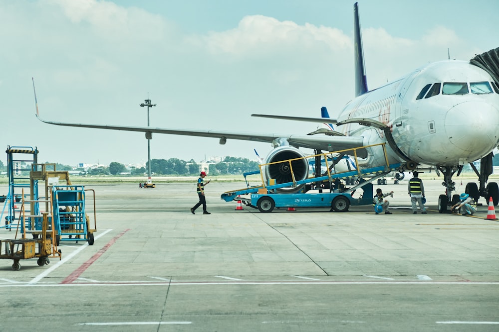 a plane on the runway