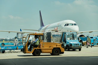 a truck with a plane on top