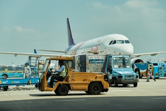 a truck with a plane on top