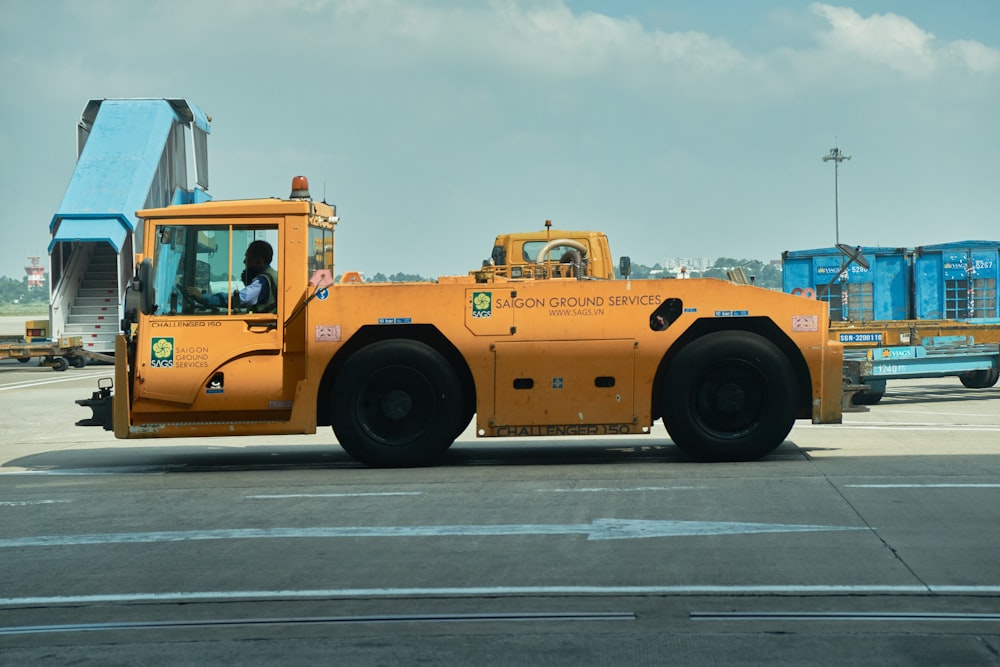 a large yellow truck