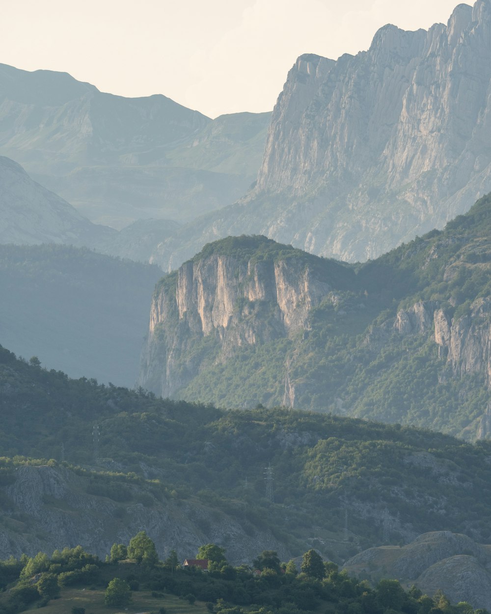 a valley between mountains