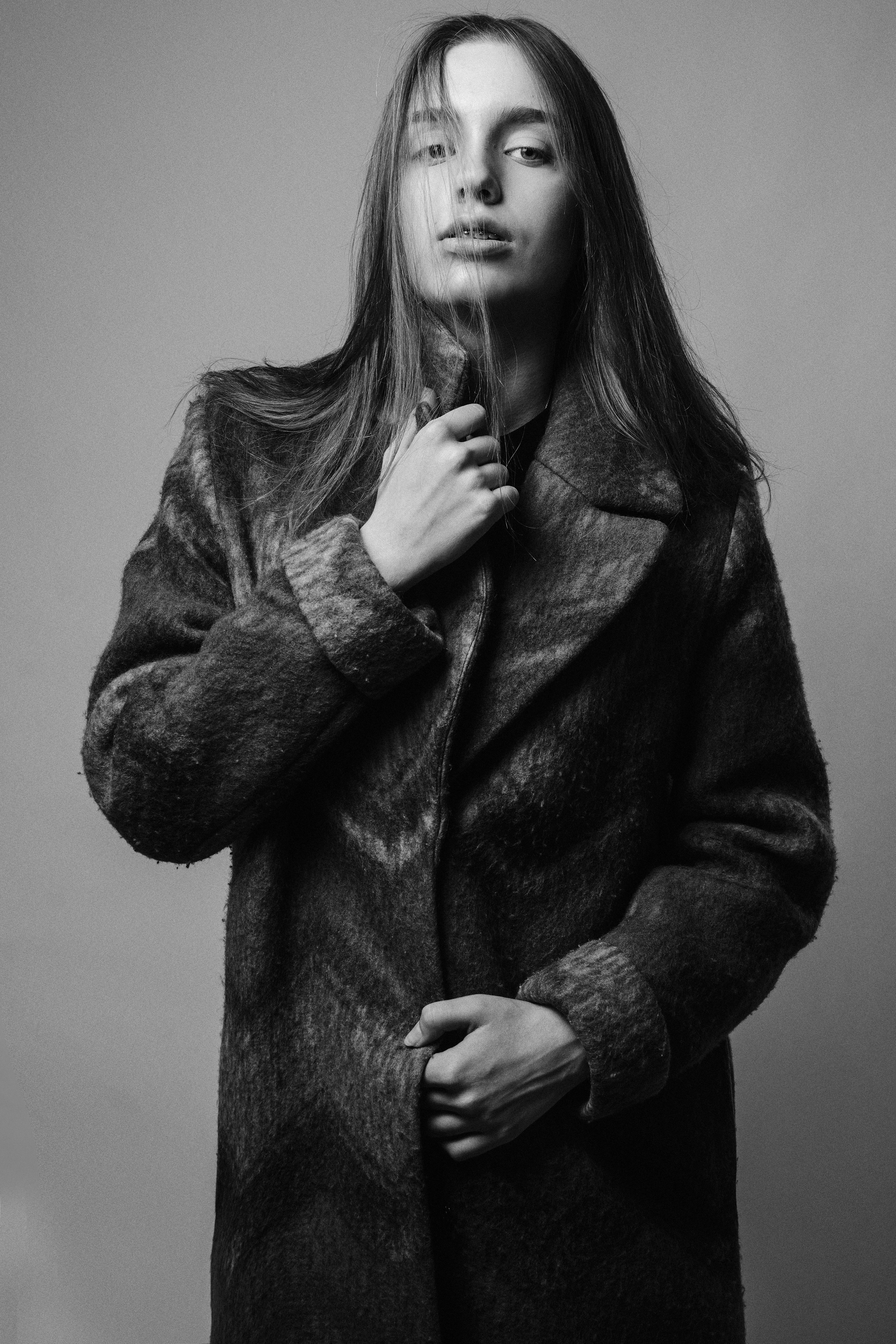 a woman with long hair