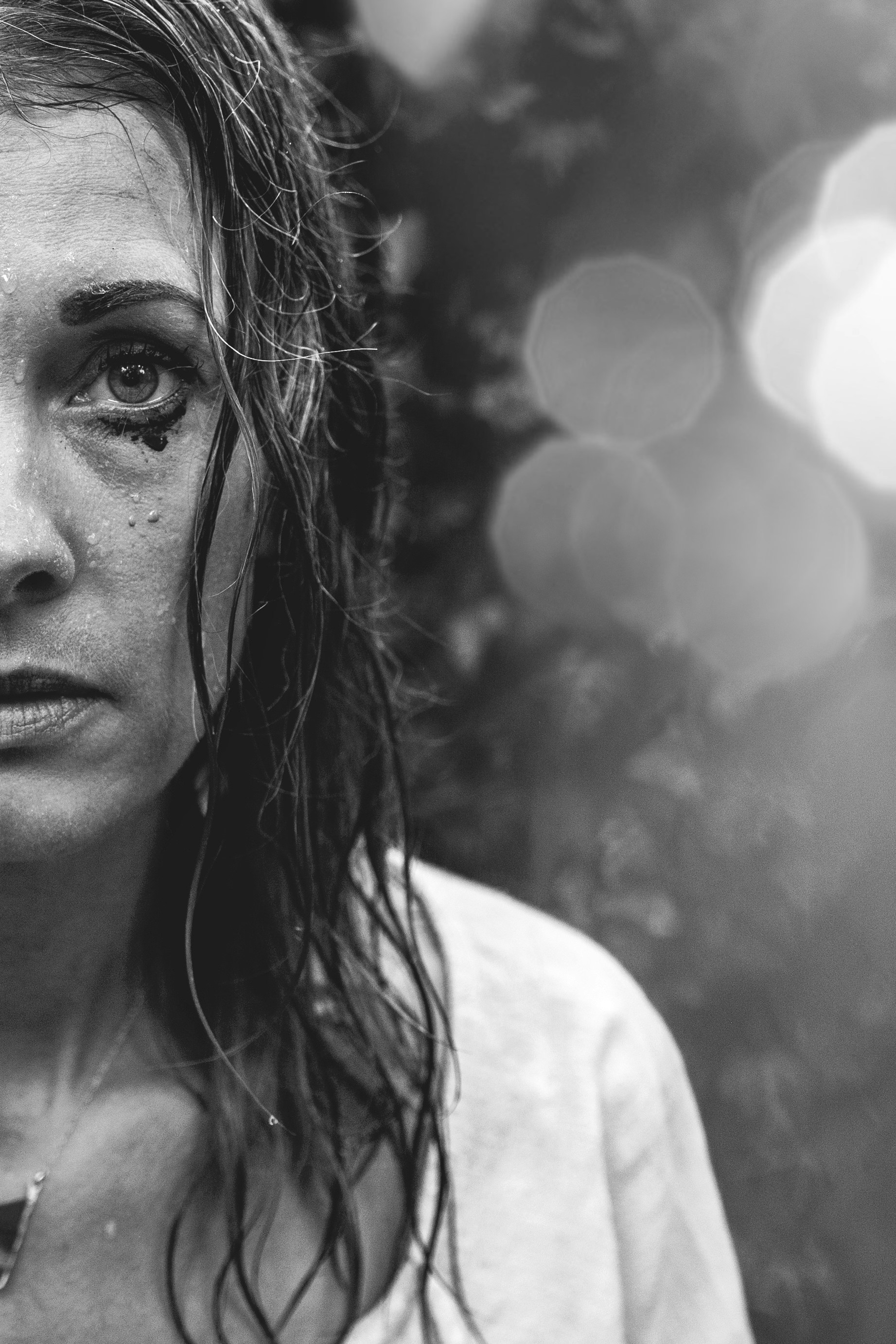 a woman looking at the camera