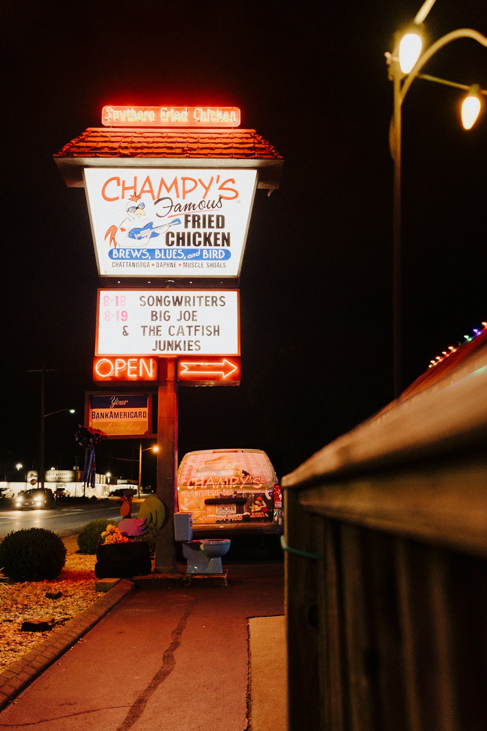 a sign with a restaurant name