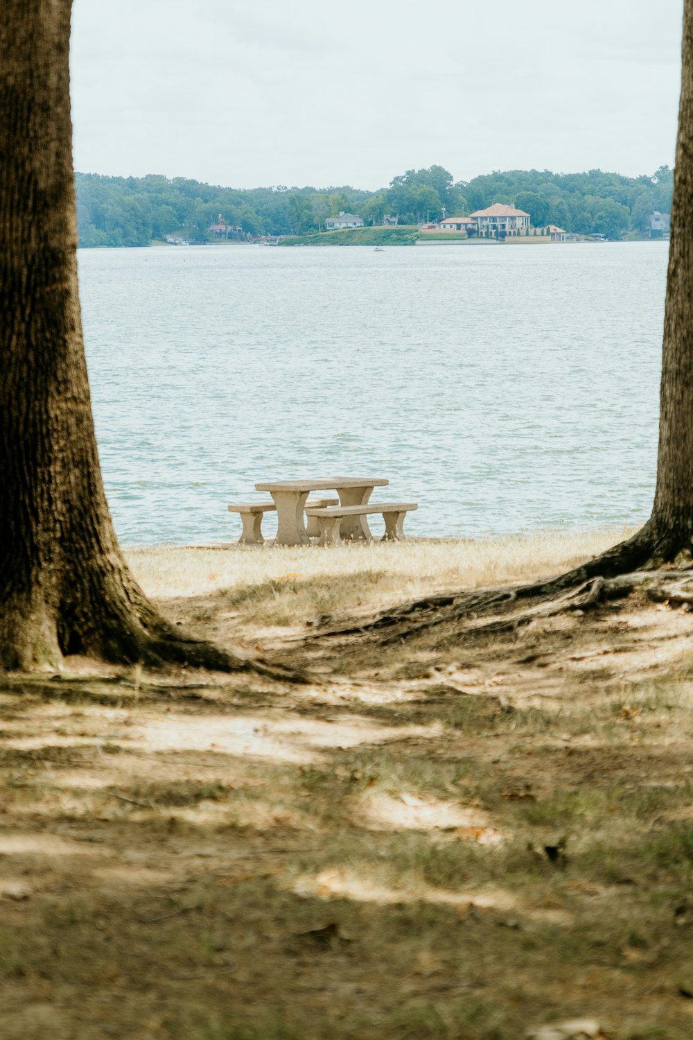 a picnic table on a beach