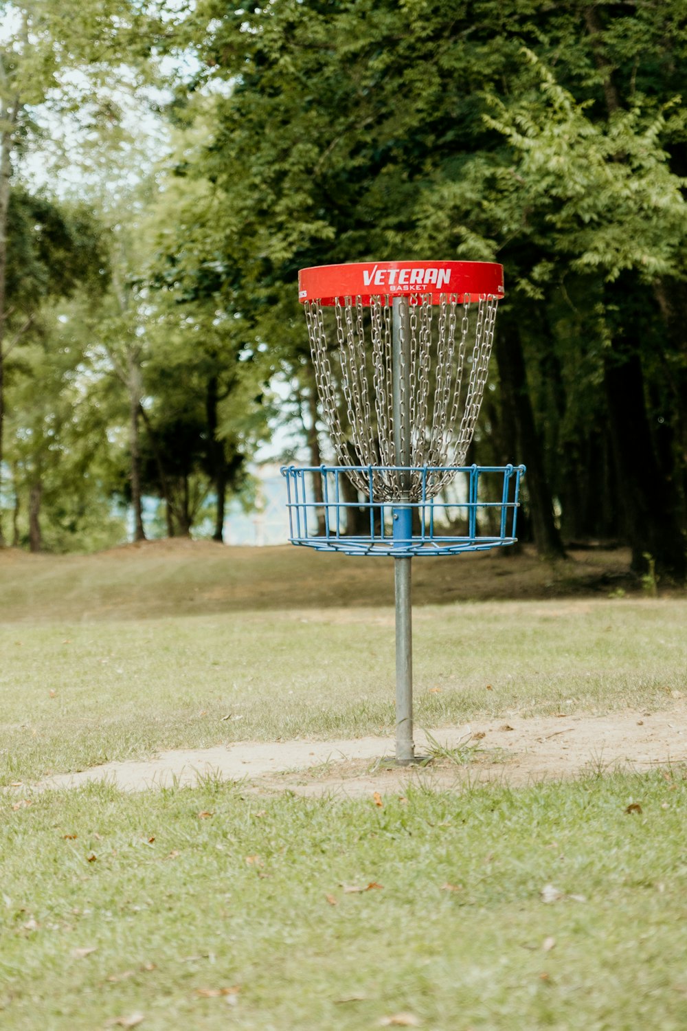 a basketball hoop in a park