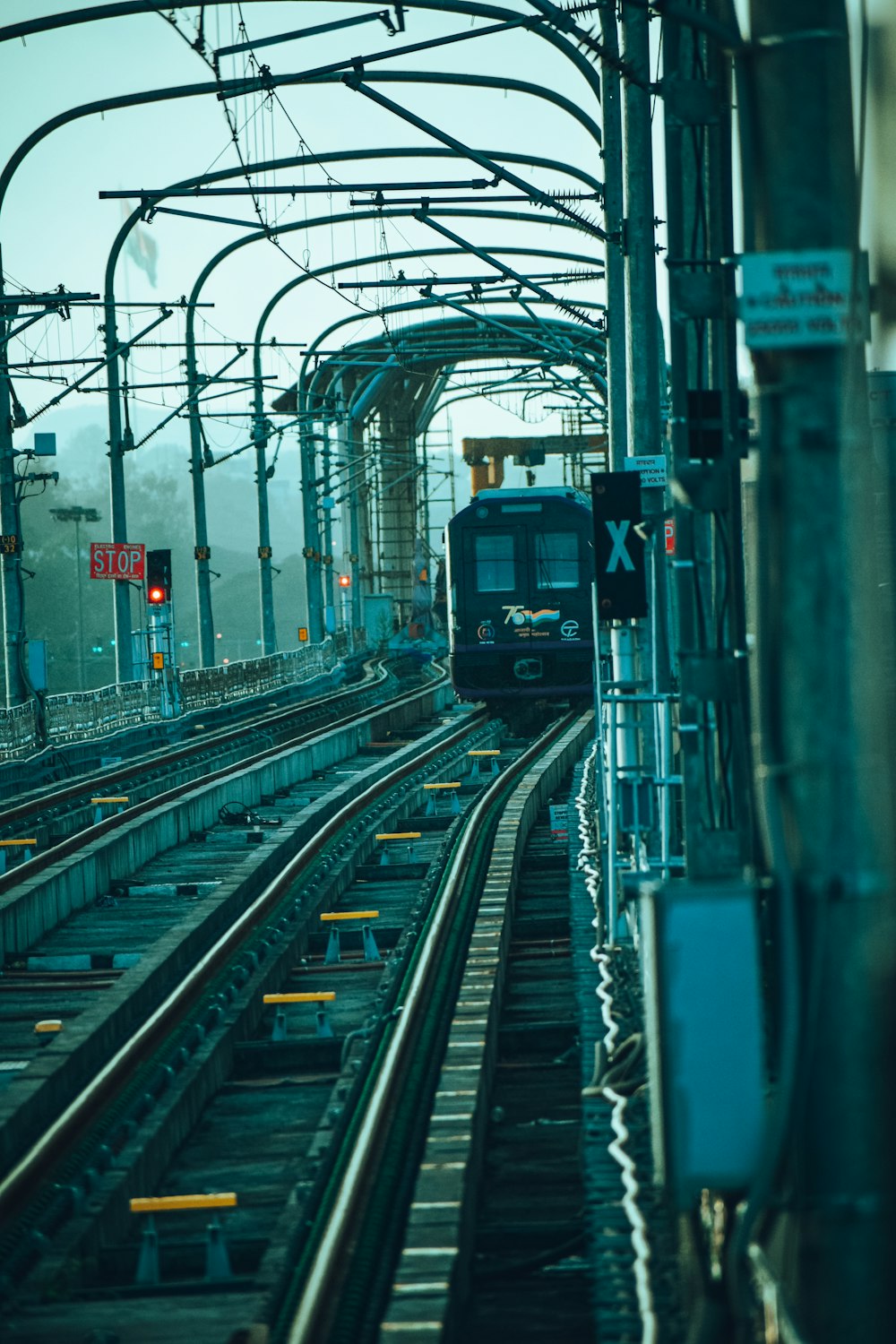 a train on the railway tracks