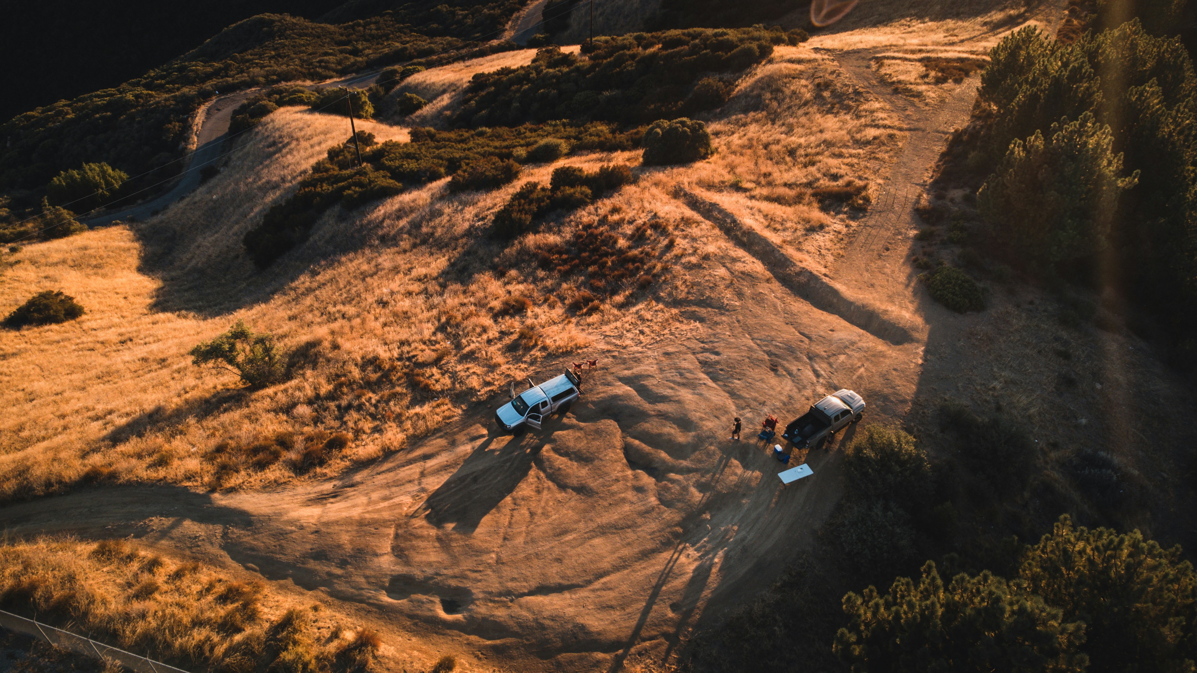 a car parked in a dirt field