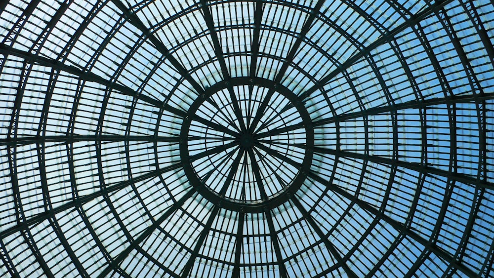 a circular ceiling with a circular design