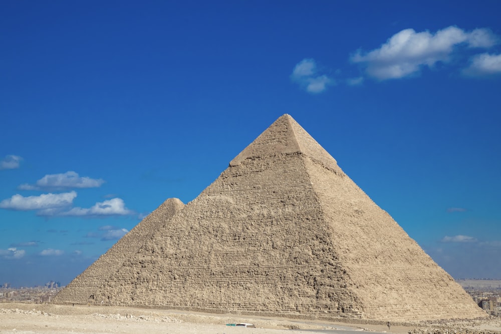 a pyramid in a desert