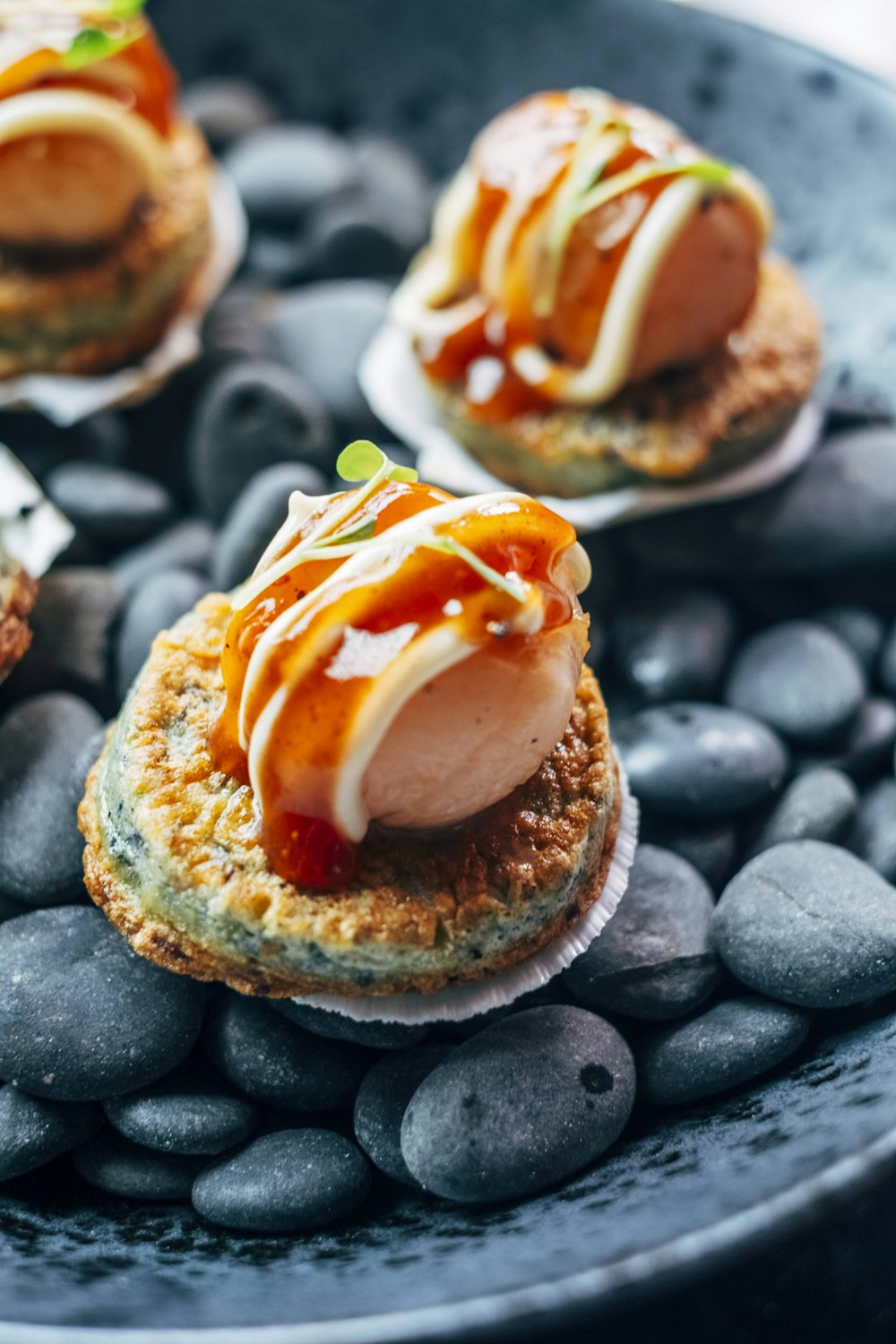 a group of pastries on a plate