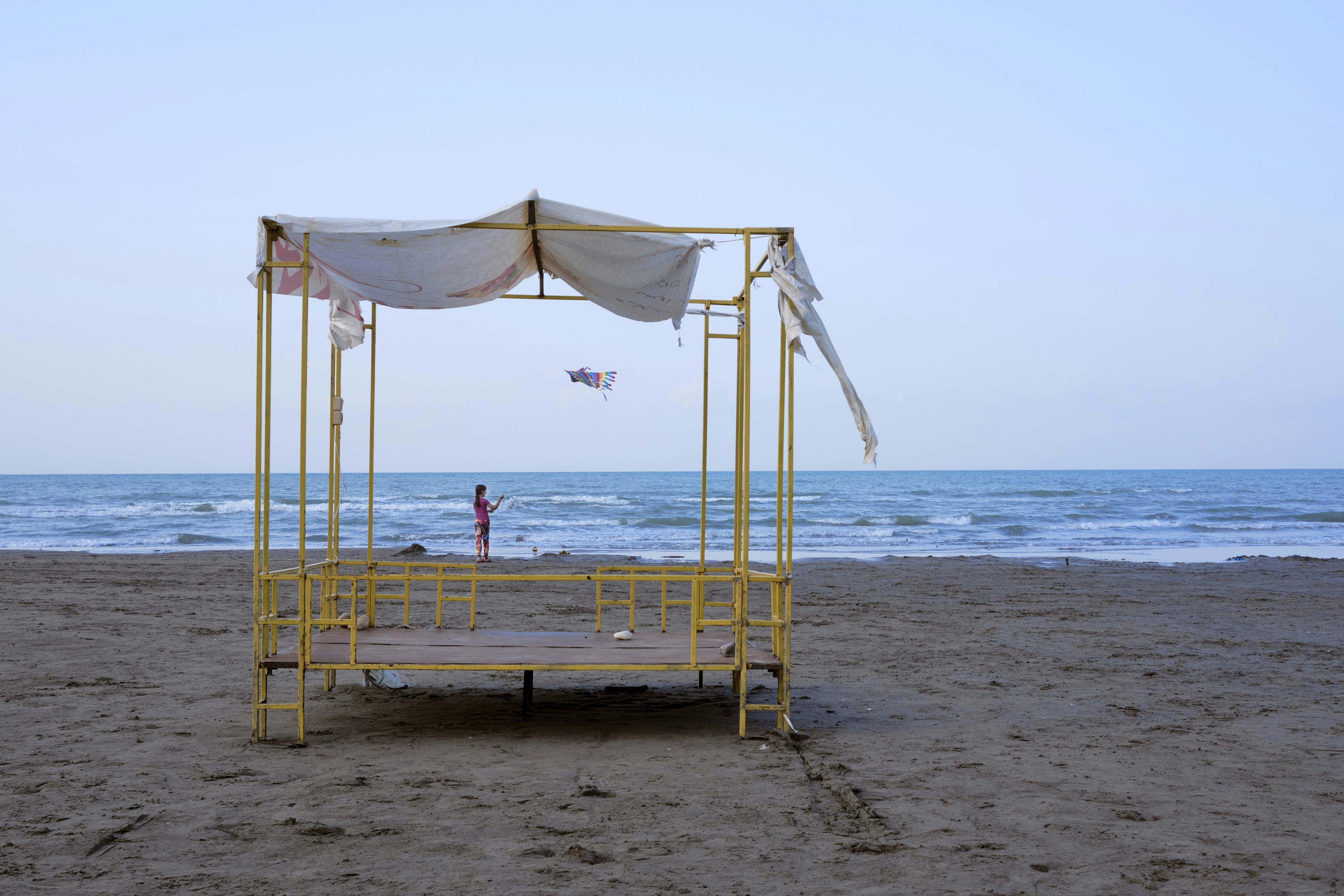 a bench on the beach