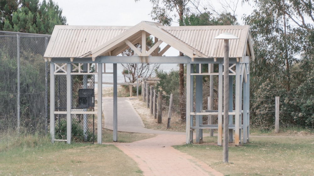 a gazebo in a park