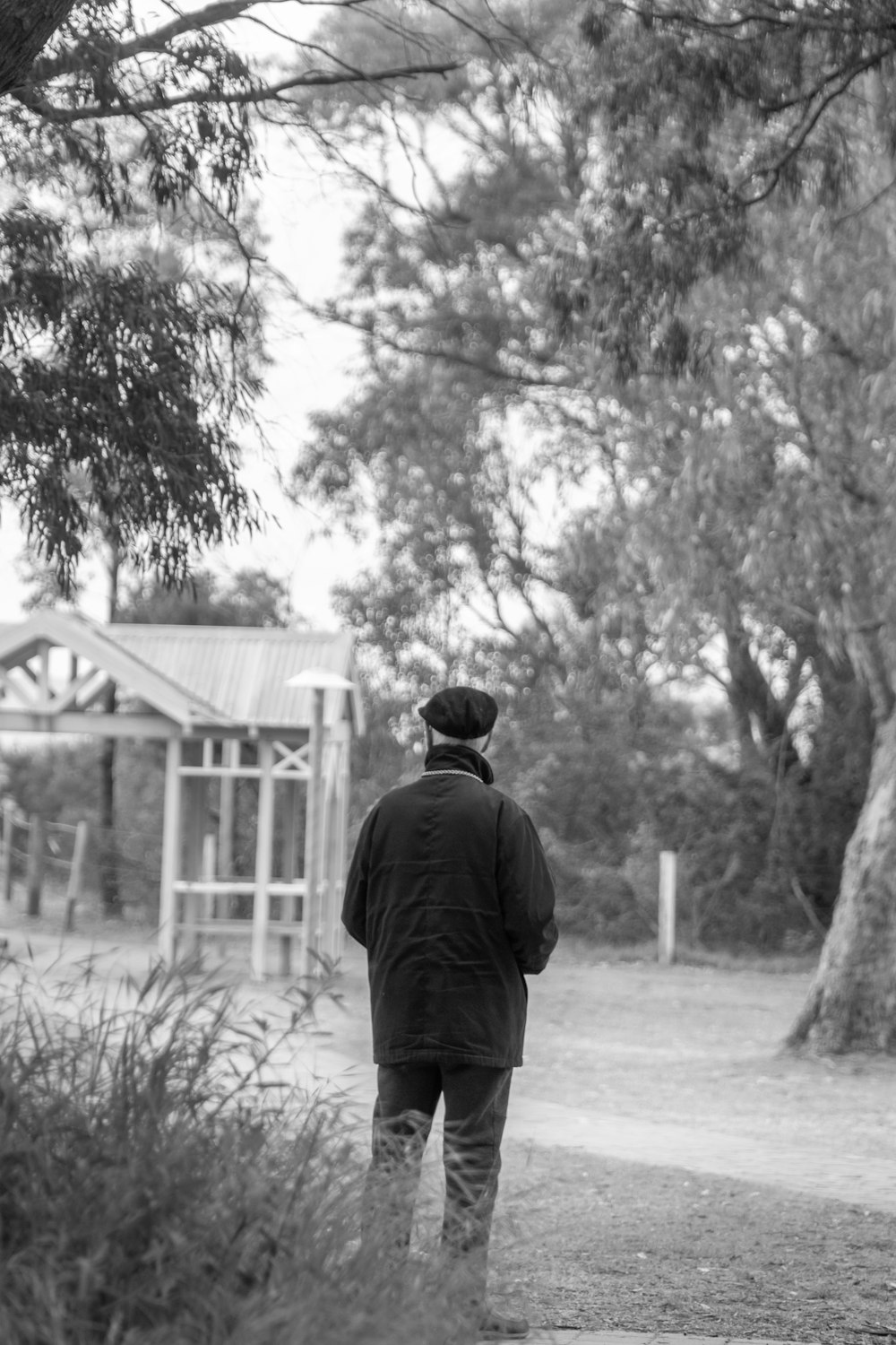 a person walking on a path