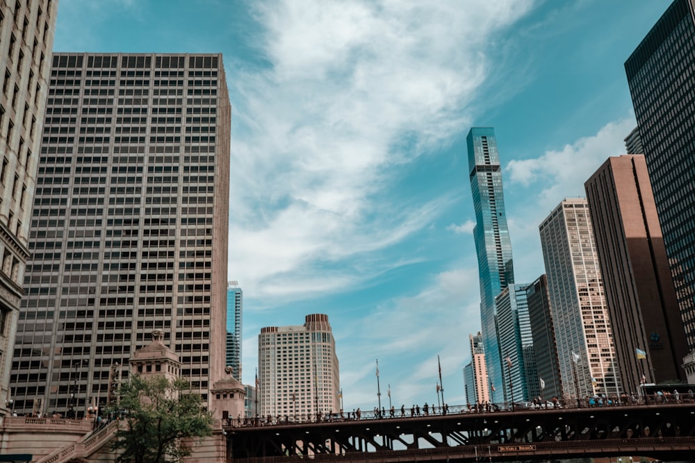 Un horizon de la ville avec de grands immeubles