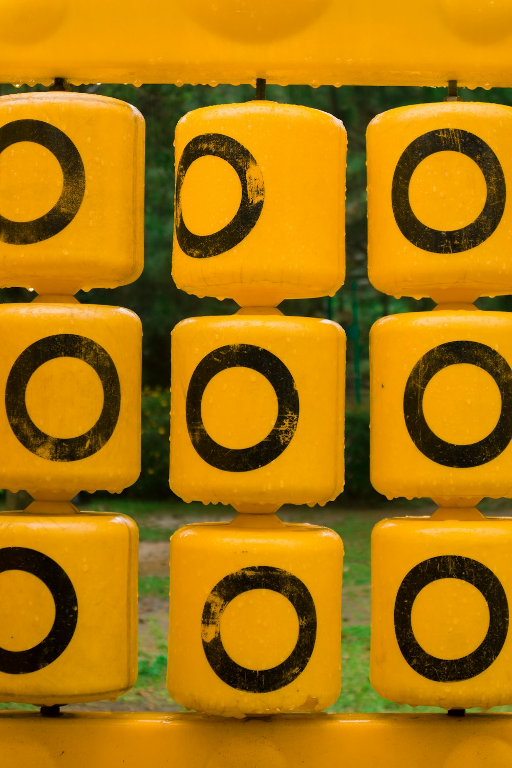 a group of yellow and black letters