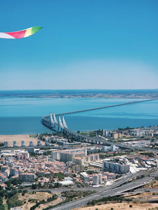 A vivid image of multiple bridges connecting bustling urban districts, symbolizing fast and clear communication.