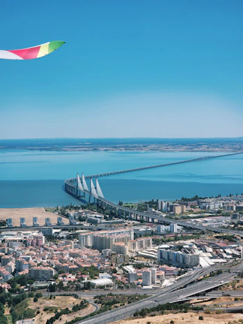 A vivid image of multiple bridges connecting bustling urban districts, symbolizing fast and clear communication.