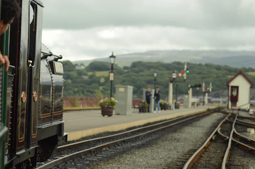 a train on the railway tracks