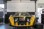 a yellow race car