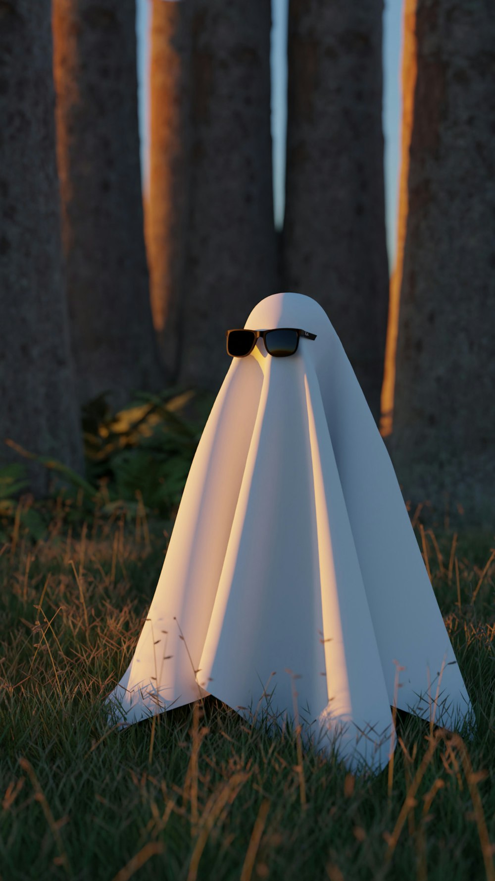 a white tent in the woods