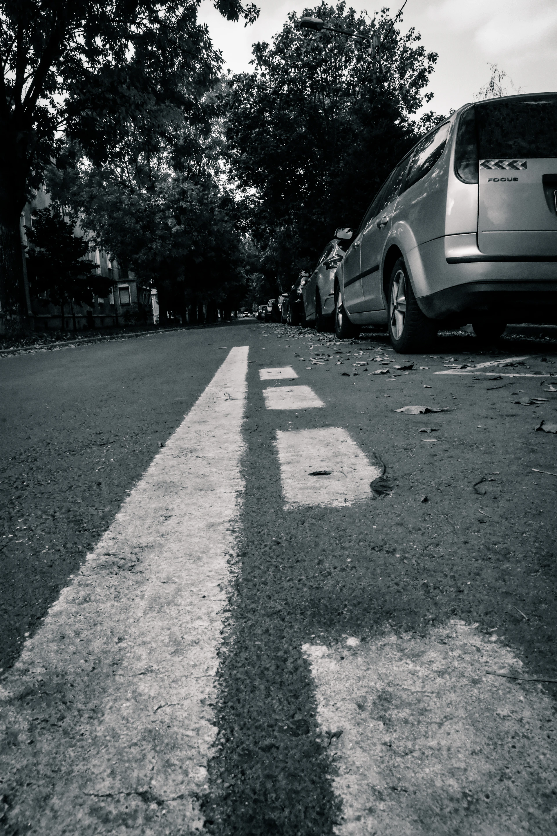 a car parked on a street