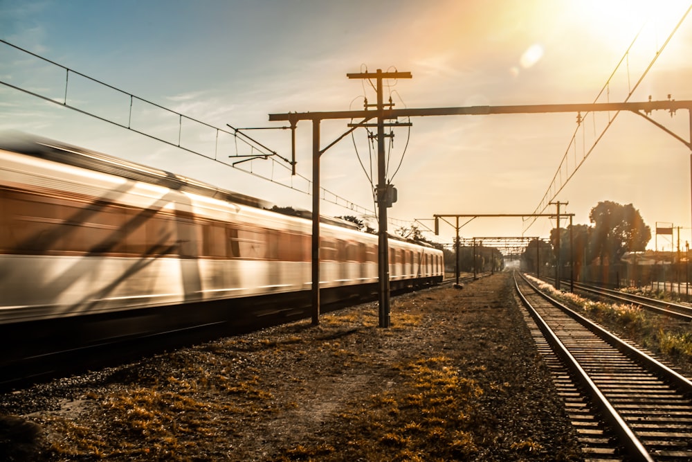 a train on the railway tracks