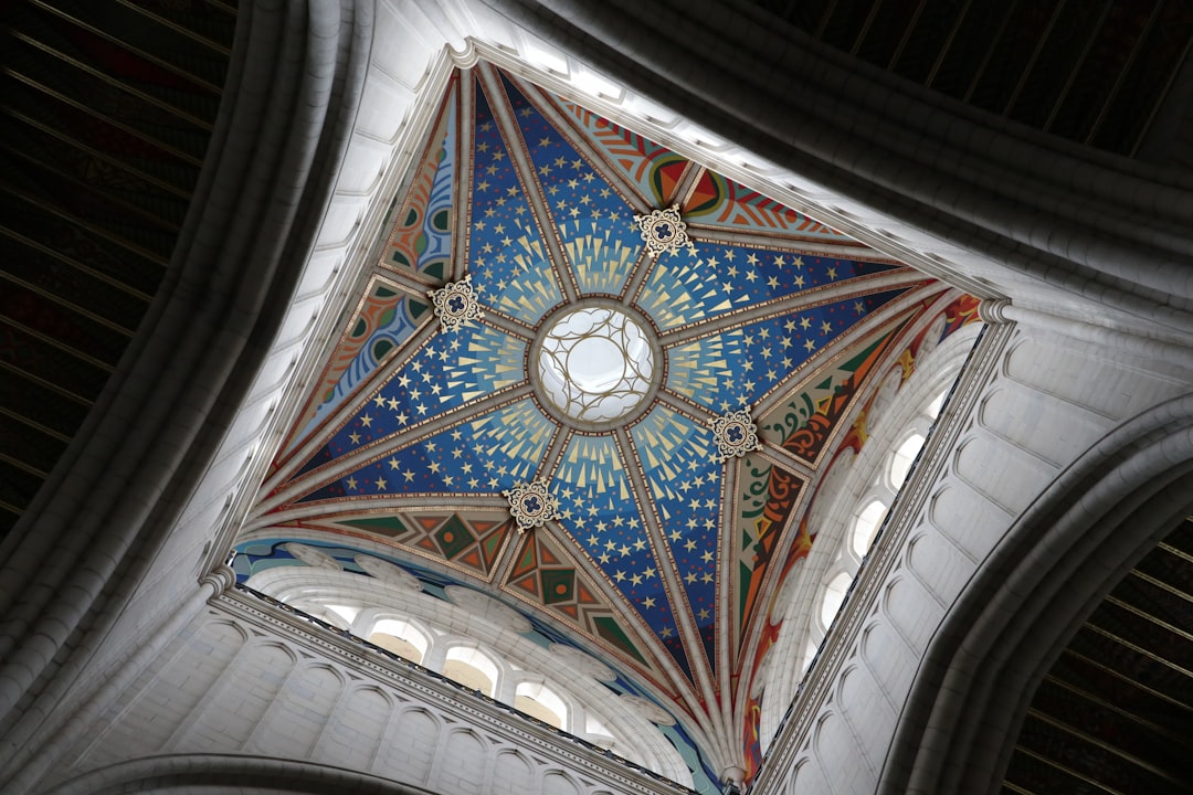 a large clock in a building,