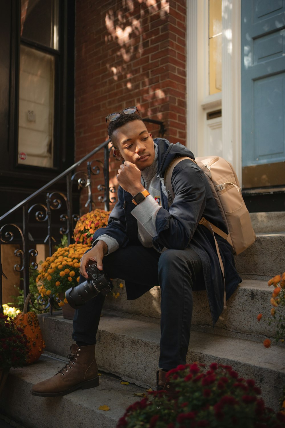 a person sitting on a bench