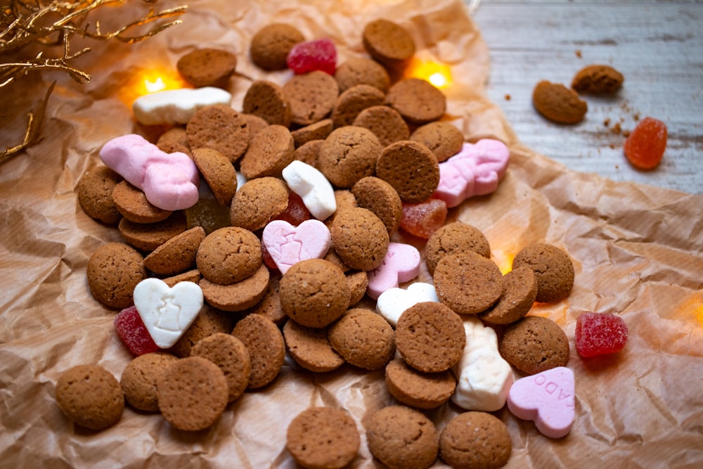 a pile of chocolate cookies