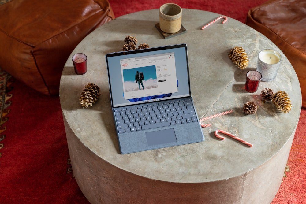 a laptop on a table