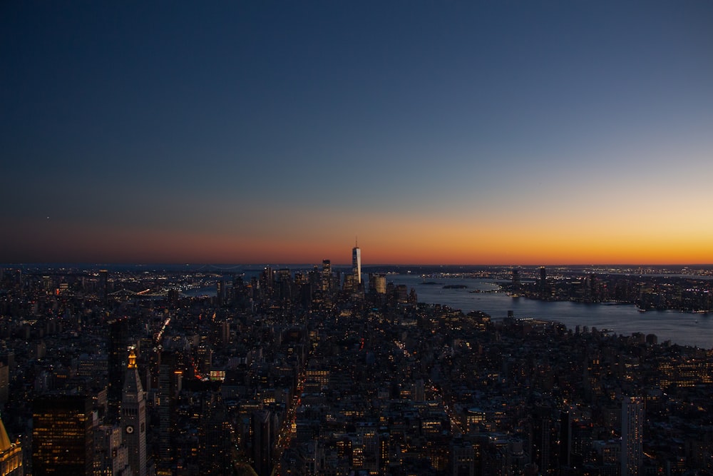 a cityscape at night