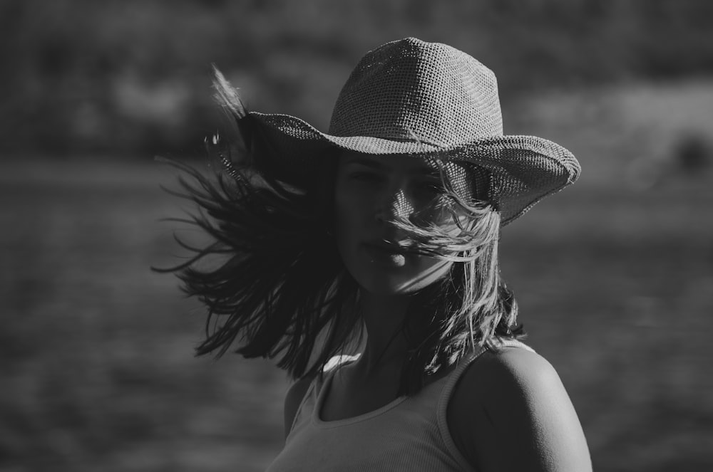 a woman wearing a hat