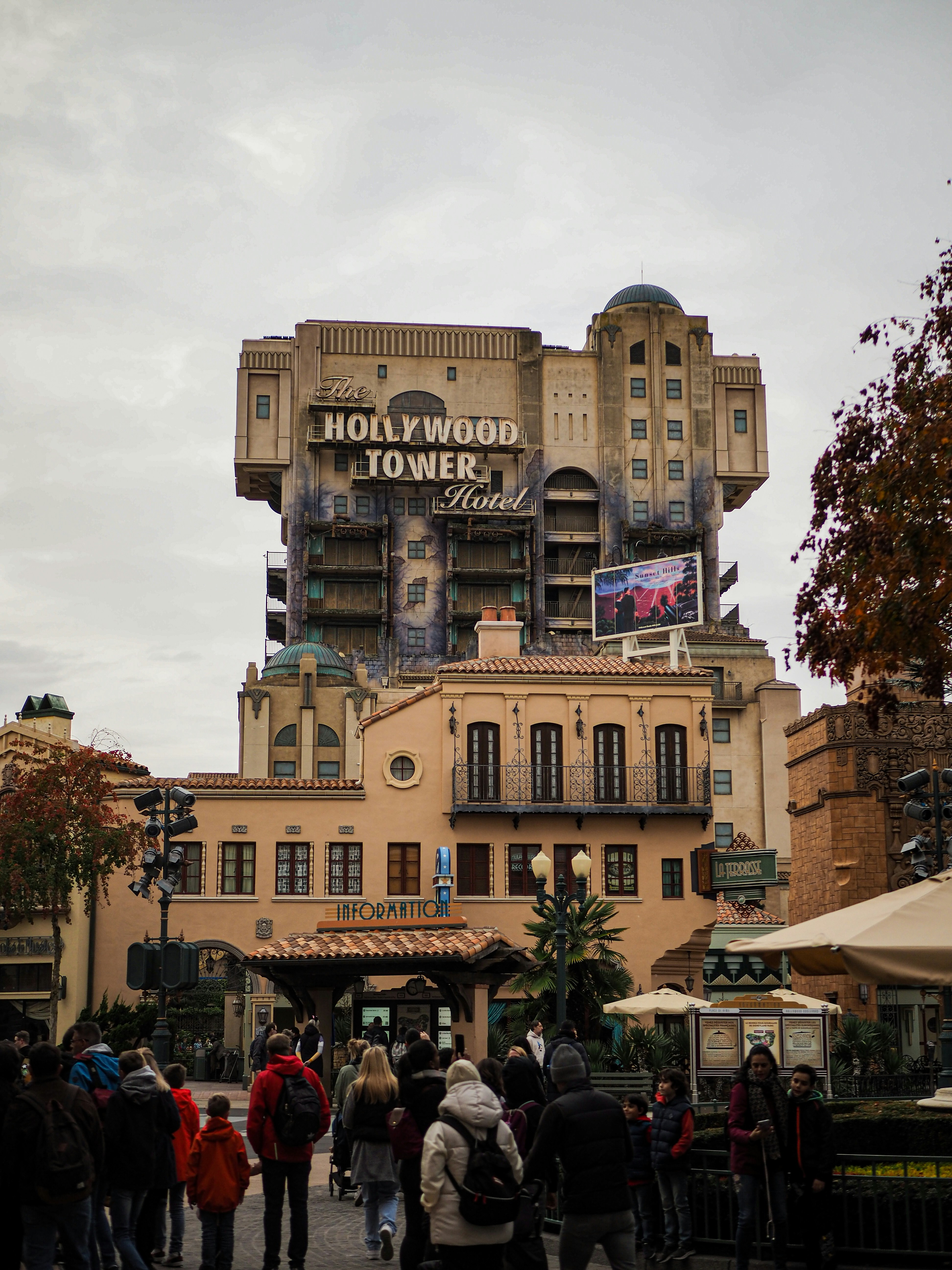 a group of people outside of a building