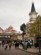 a clock tower in a city