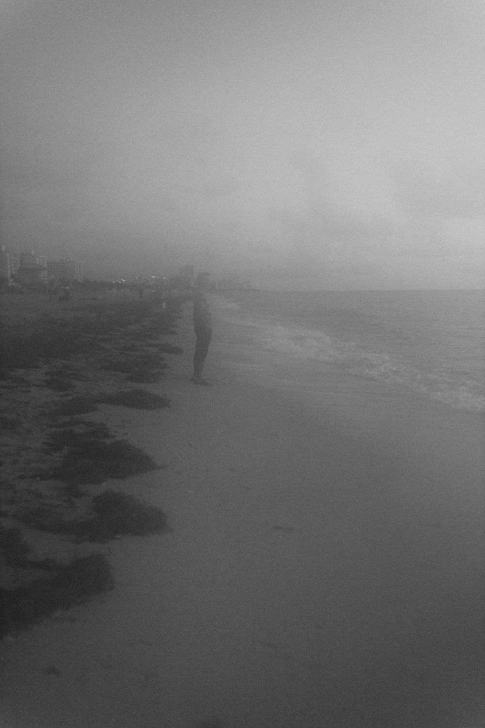 a person standing on a beach