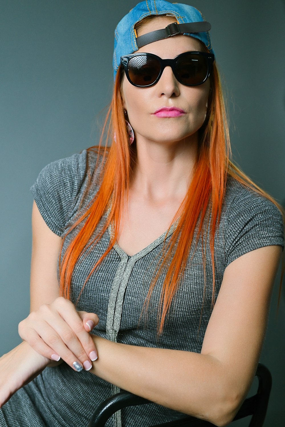 a woman wearing sunglasses