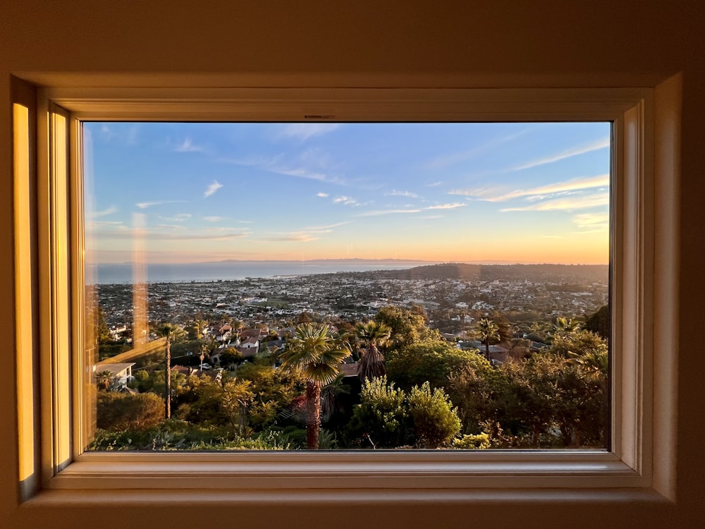 a view of a city from a window