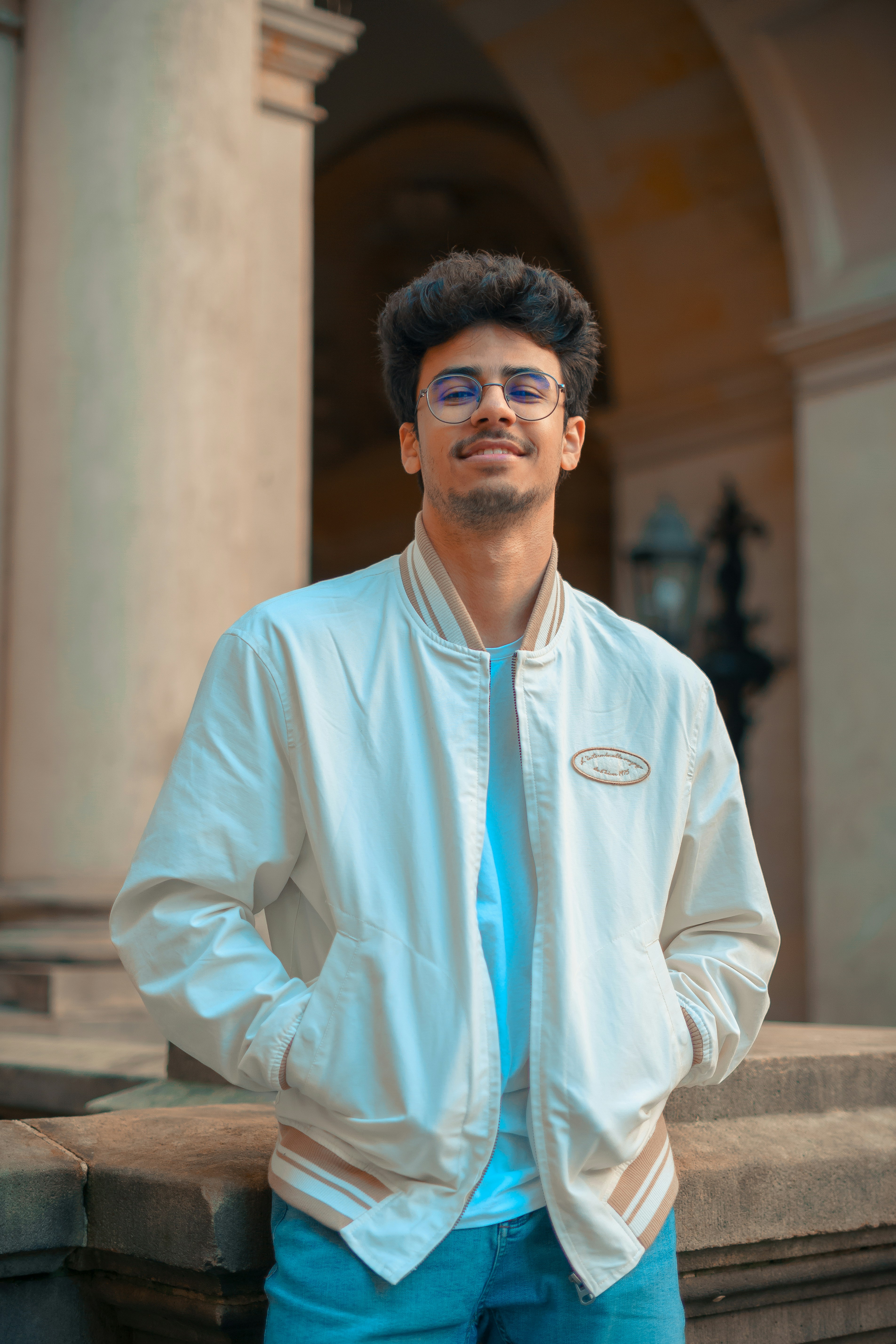 a man wearing glasses