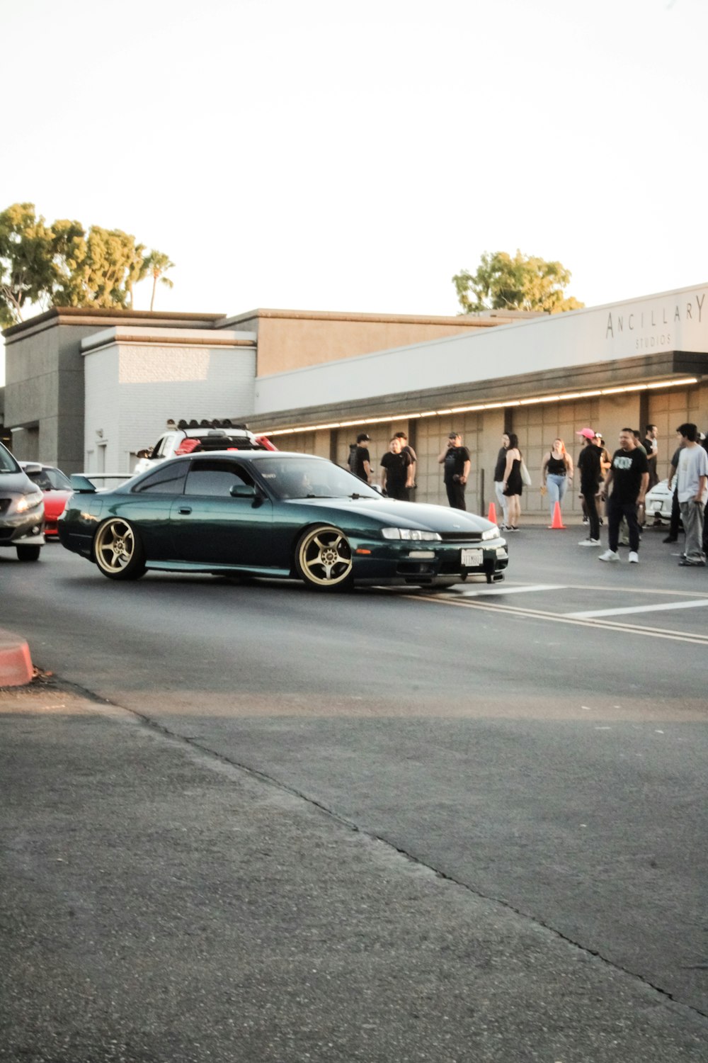 a car parked in a parking lot