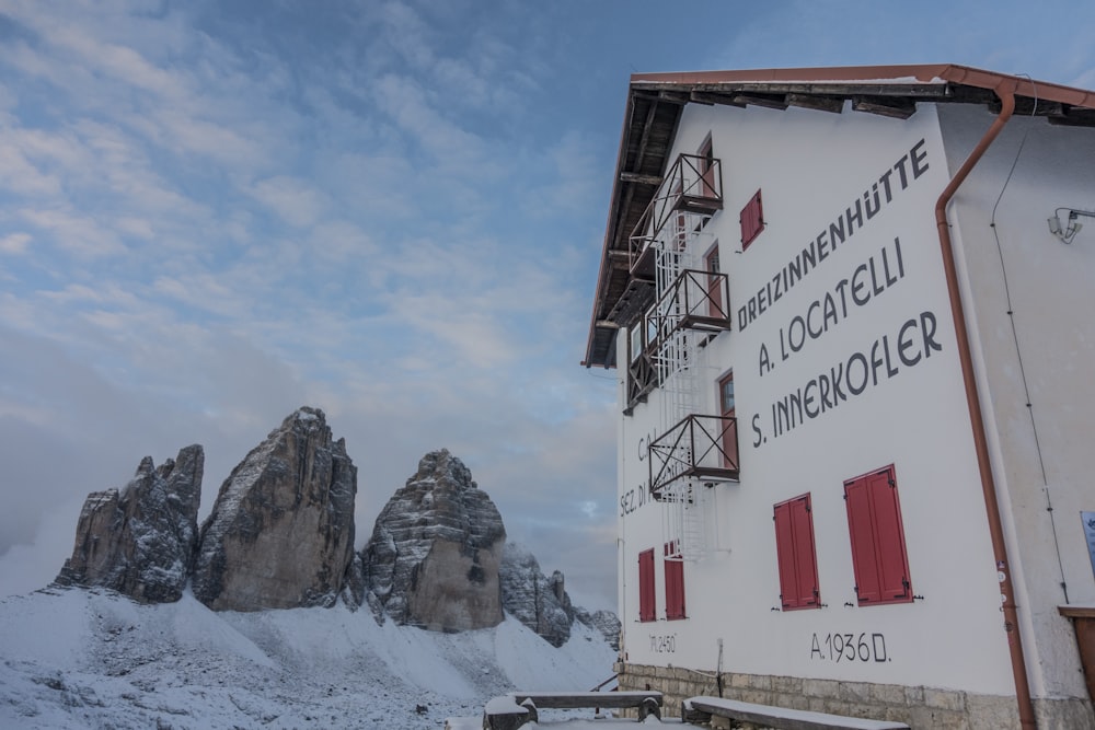 a building with a sign on it