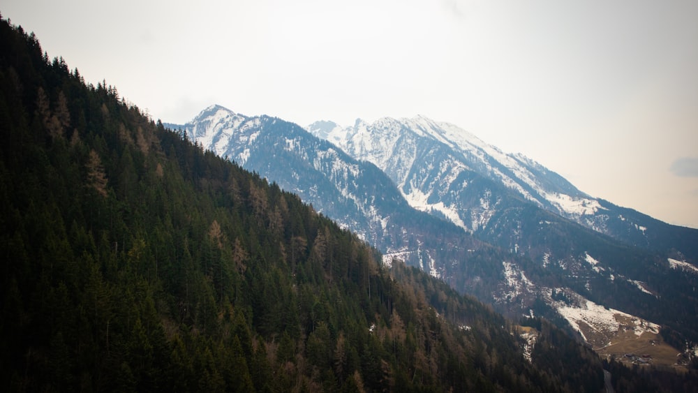 a mountain with snow