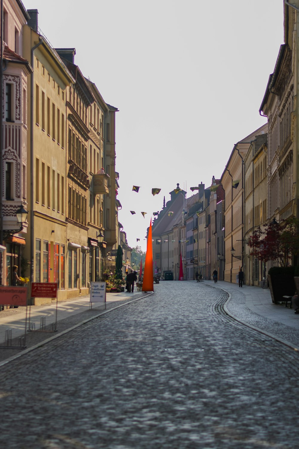 a street with buildings on either side