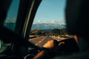 a person driving a car