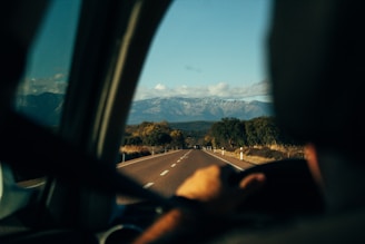 a person driving a car