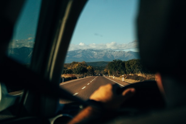 a person driving a car