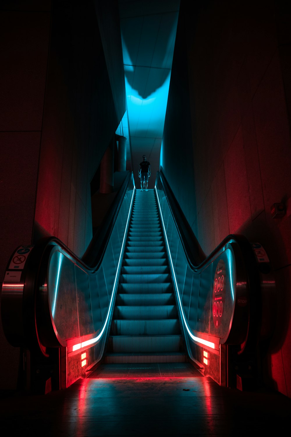 a person walking down a flight of stairs