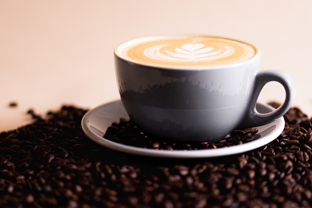 a cup of coffee on a saucer